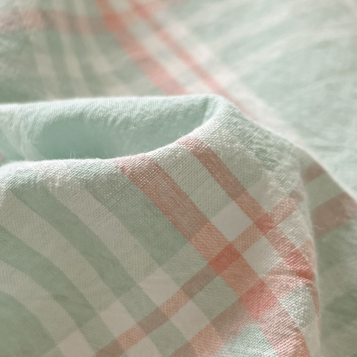 91家纺网 家纺一手货源 找家纺 ab家纺  2025新款40支A类水洗棉学生三件套 富士格-绿