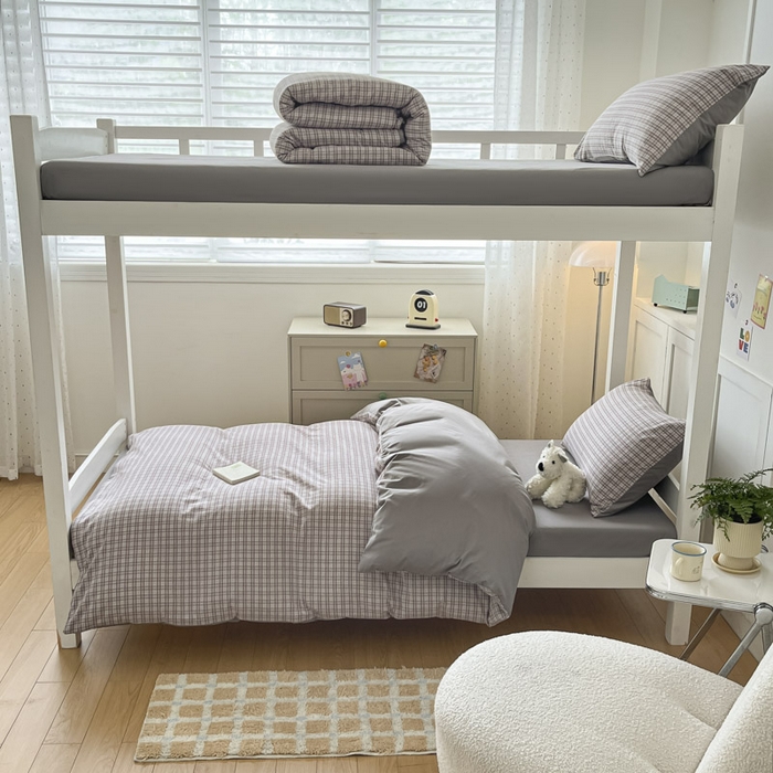 91家纺网 家纺一手货源 找家纺 ab家纺  2025新款40支A类水洗棉学生三件套 麦斯-灰