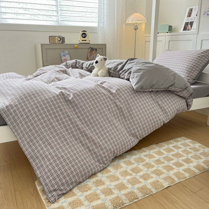 91家纺网 家纺一手货源 找家纺 ab家纺  2025新款40支A类水洗棉学生三件套 麦斯-灰