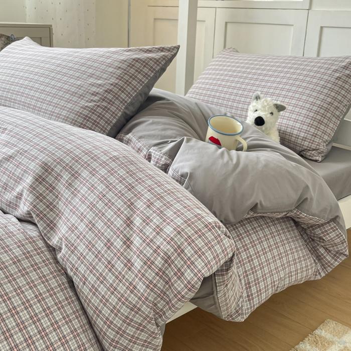 91家纺网 家纺一手货源 找家纺 ab家纺  2025新款40支A类水洗棉学生三件套 麦斯-灰