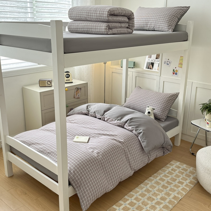 ab家纺  2025新款40支A类水洗棉学生三件套 麦斯-灰