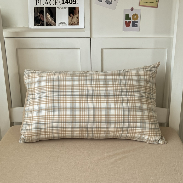 91家纺网 家纺一手货源 找家纺 ab家纺  2025新款40支A类水洗棉学生三件套 觅果-卡其