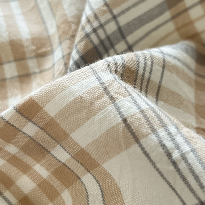 91家纺网 家纺一手货源 找家纺 ab家纺  2025新款40支A类水洗棉学生三件套 觅果-卡其