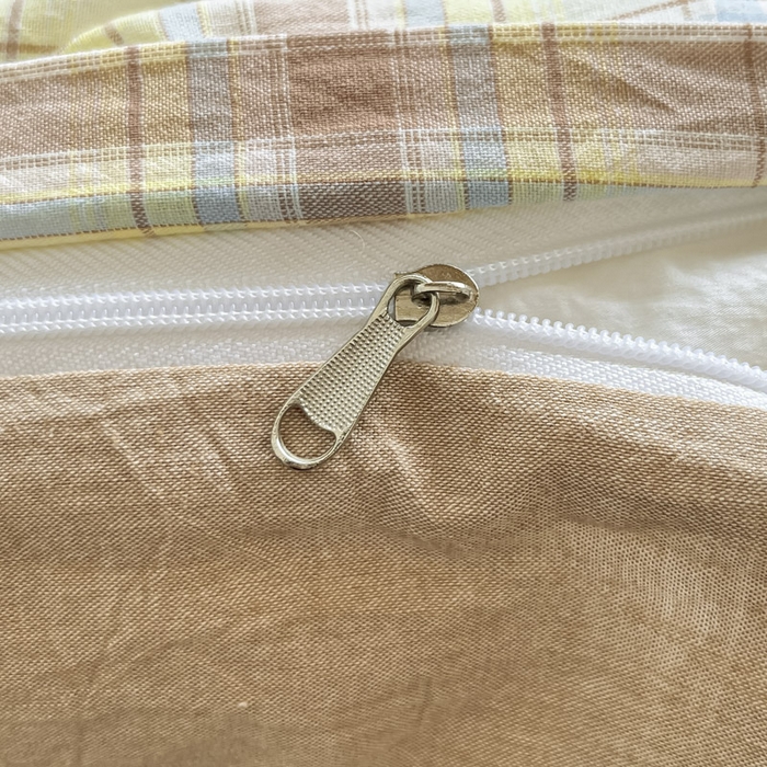 91家纺网 家纺一手货源 找家纺 ab家纺  2025新款40支A类水洗棉学生三件套 楠艺-咖