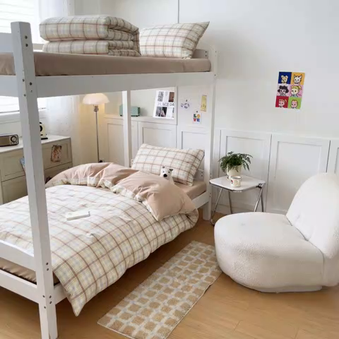 91家纺网 家纺一手货源 找家纺 ab家纺  2025新款40支A类水洗棉学生三件套 楠艺-咖