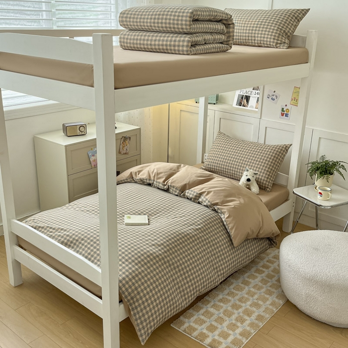 ab家纺  2025新款40支A类水洗棉学生三件套 千寻-咖