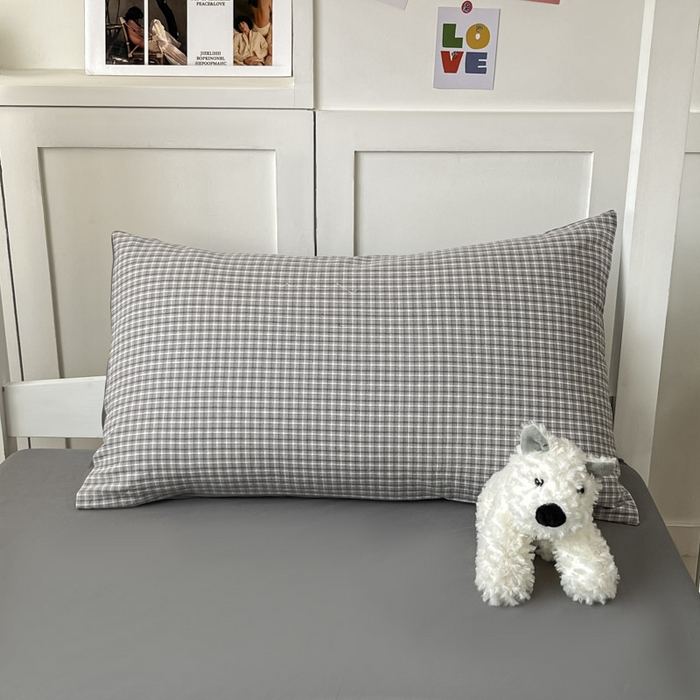 91家纺网 家纺一手货源 找家纺 ab家纺  2025新款40支A类水洗棉学生三件套 若兮-灰