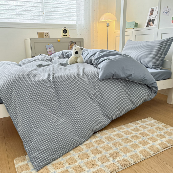 91家纺网 家纺一手货源 找家纺 ab家纺  2025新款40支A类水洗棉学生三件套 若兮-兰