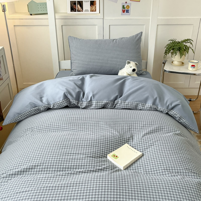 91家纺网 家纺一手货源 找家纺 ab家纺  2025新款40支A类水洗棉学生三件套 若兮-兰