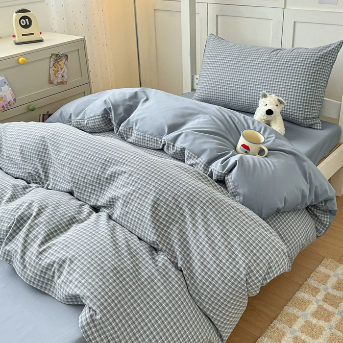 91家纺网 家纺一手货源 找家纺 ab家纺  2025新款40支A类水洗棉学生三件套 若兮-兰