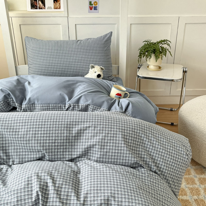 91家纺网 家纺一手货源 找家纺 ab家纺  2025新款40支A类水洗棉学生三件套 若兮-兰