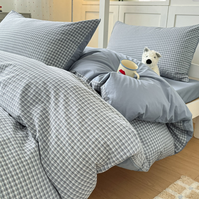 91家纺网 家纺一手货源 找家纺 ab家纺  2025新款40支A类水洗棉学生三件套 若兮-兰