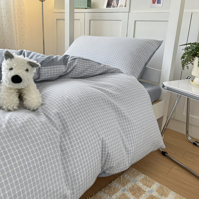 91家纺网 家纺一手货源 找家纺 ab家纺  2025新款40支A类水洗棉学生三件套 森浅-兰