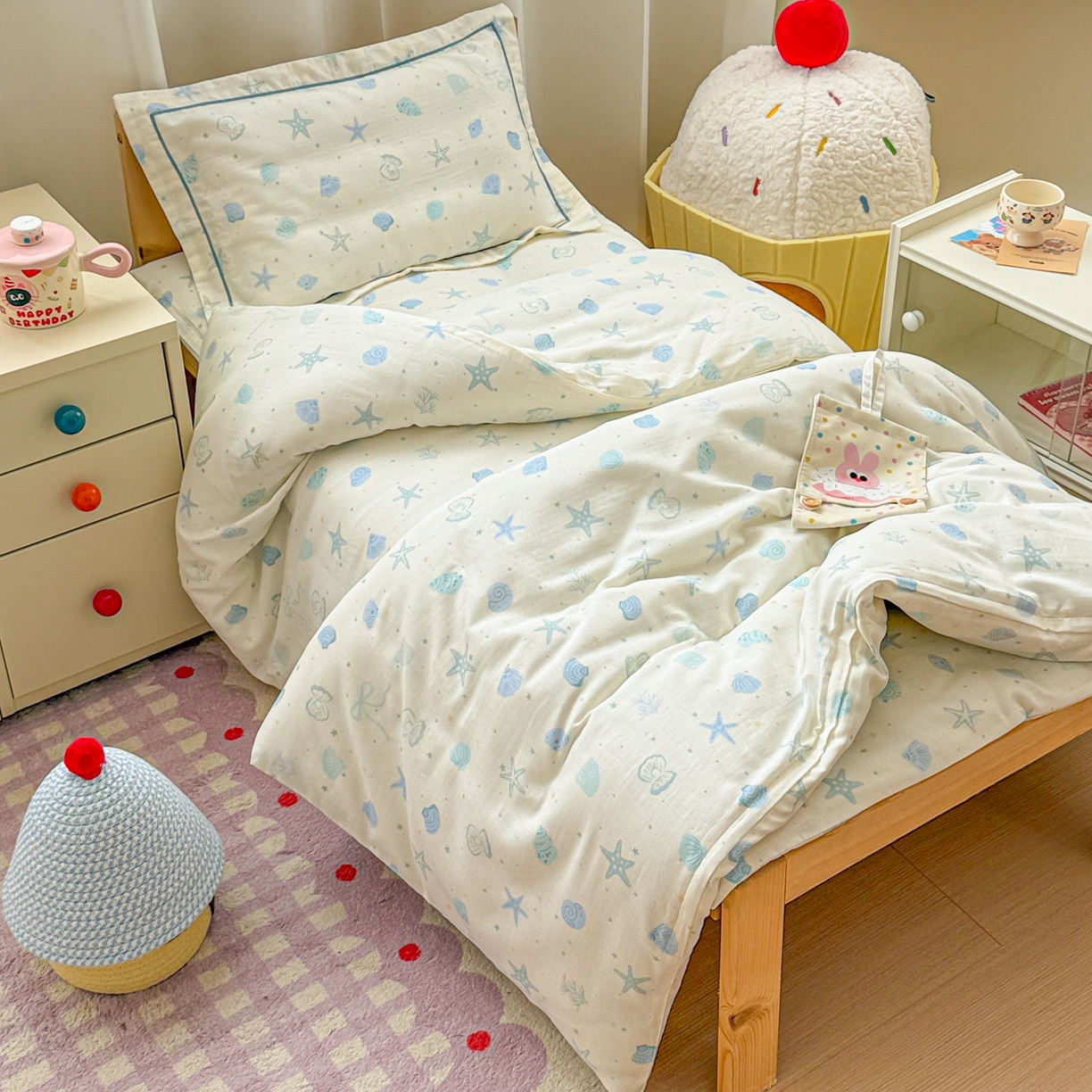 91家纺网 家纺一手货源 找家纺 （总）简宜家居（朝初家纺） 2025新款幼儿园双层纱套件