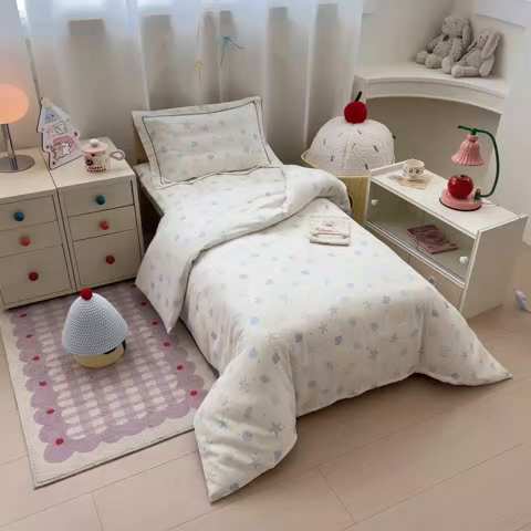 91家纺网 家纺一手货源 找家纺 （总）简宜家居（朝初家纺） 2025新款幼儿园双层纱套件