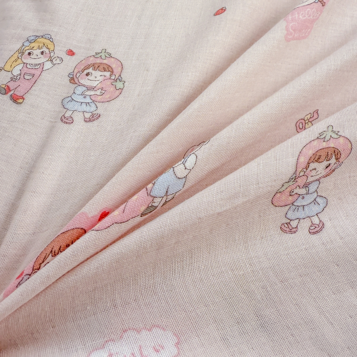 91家纺网 家纺一手货源 找家纺 简宜家居（朝初家纺） 2025新款幼儿园双层纱套件 粉萌伙伴