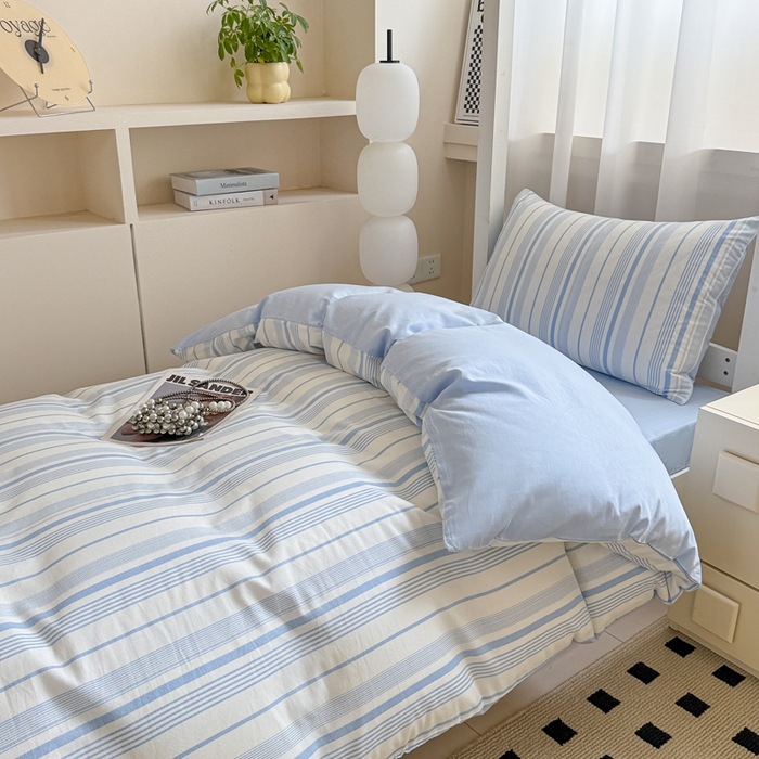 91家纺网 家纺一手货源 找家纺 呗旺鹿 2025新款12868全棉纯棉学生床三件套四件套 比格兰