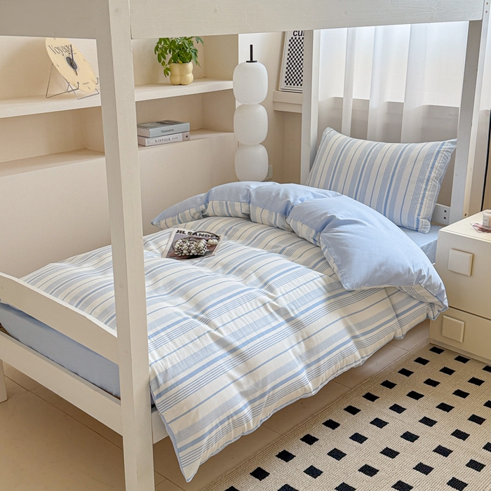 91家纺网 家纺一手货源 找家纺 呗旺鹿 2025新款12868全棉纯棉学生床三件套四件套 比格兰