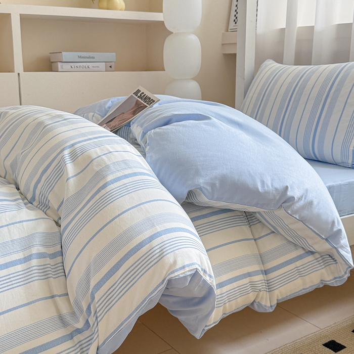 91家纺网 家纺一手货源 找家纺 呗旺鹿 2025新款12868全棉纯棉学生床三件套四件套 比格兰