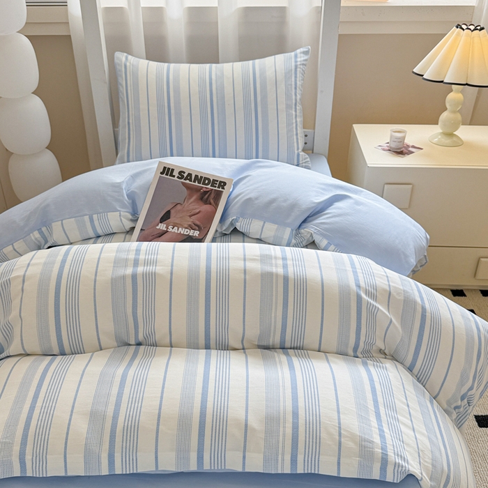 91家纺网 家纺一手货源 找家纺 呗旺鹿 2025新款12868全棉纯棉学生床三件套四件套 比格兰