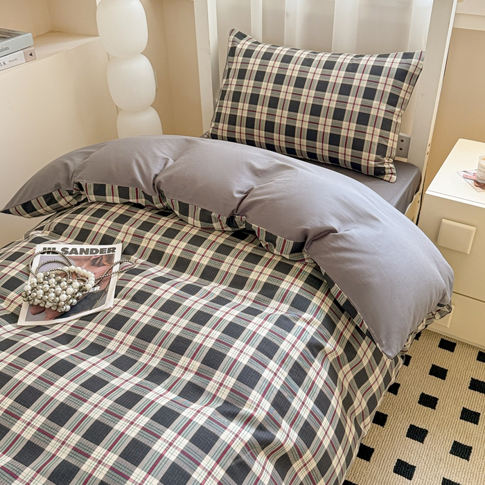 91家纺网 家纺一手货源 找家纺 呗旺鹿 2025新款12868全棉纯棉学生床三件套四件套 伯拉德