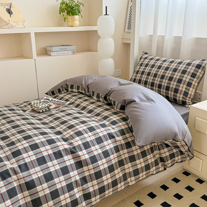 91家纺网 家纺一手货源 找家纺 呗旺鹿 2025新款12868全棉纯棉学生床三件套四件套 伯拉德