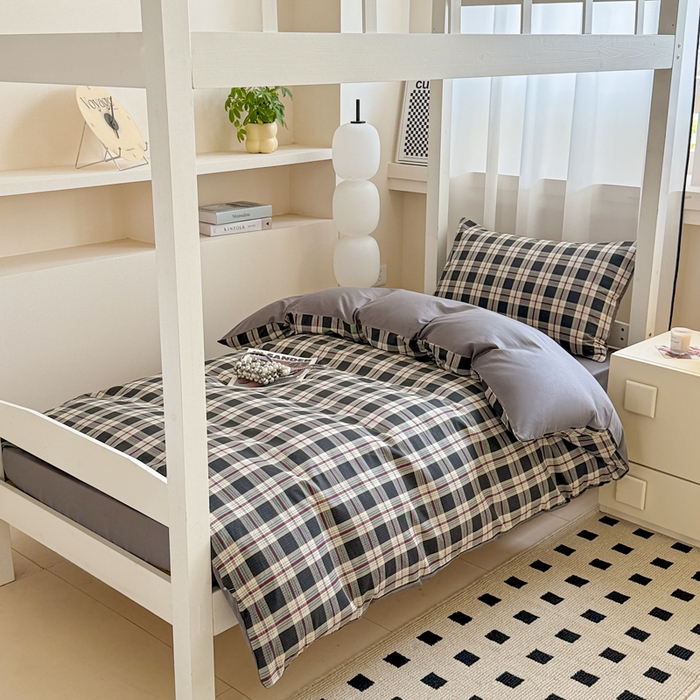 91家纺网 家纺一手货源 找家纺 呗旺鹿 2025新款12868全棉纯棉学生床三件套四件套 伯拉德