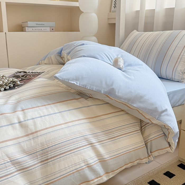 91家纺网 家纺一手货源 找家纺 呗旺鹿 2025新款12868全棉纯棉学生床三件套四件套 克洛伊