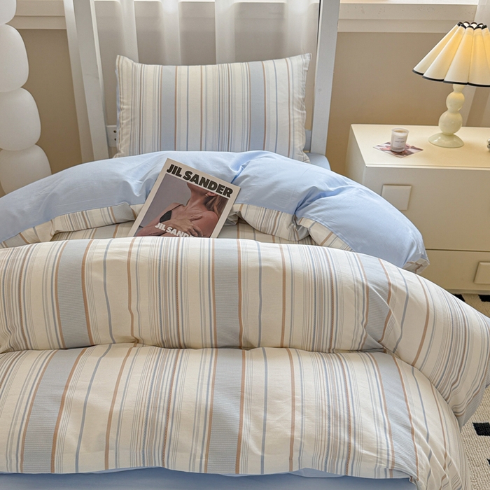 91家纺网 家纺一手货源 找家纺 呗旺鹿 2025新款12868全棉纯棉学生床三件套四件套 克洛伊