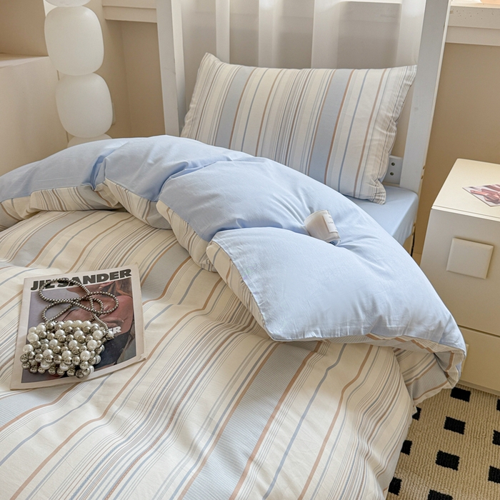 91家纺网 家纺一手货源 找家纺 呗旺鹿 2025新款12868全棉纯棉学生床三件套四件套 克洛伊