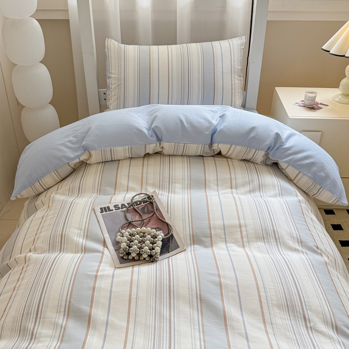 91家纺网 家纺一手货源 找家纺 呗旺鹿 2025新款12868全棉纯棉学生床三件套四件套 克洛伊