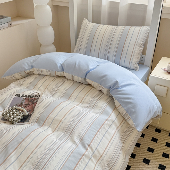 91家纺网 家纺一手货源 找家纺 呗旺鹿 2025新款12868全棉纯棉学生床三件套四件套 克洛伊