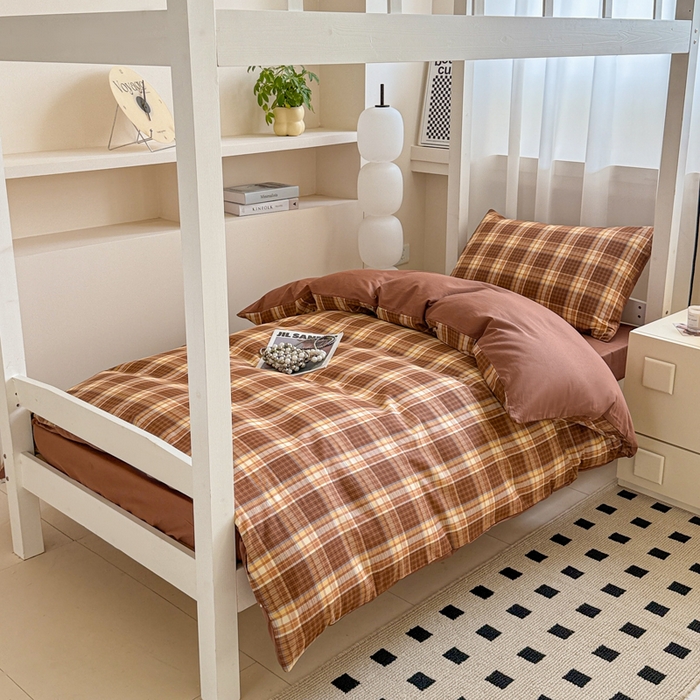 91家纺网 家纺一手货源 找家纺 呗旺鹿 2025新款12868全棉纯棉学生床三件套四件套 洛可可