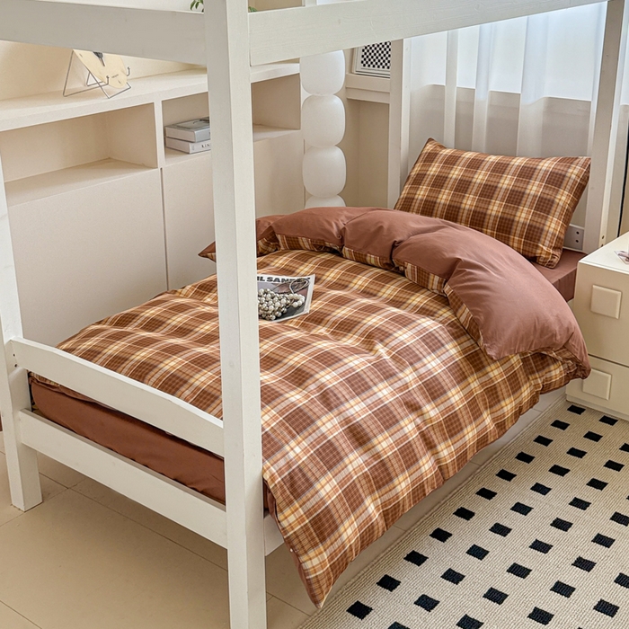 呗旺鹿 2025新款12868全棉纯棉学生床三件套四件套 洛可可