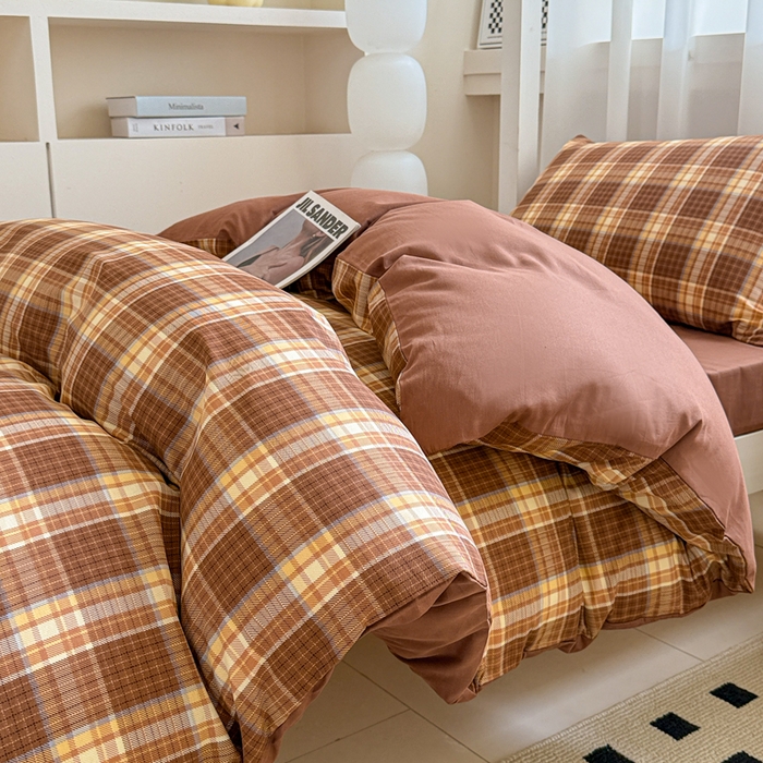 91家纺网 家纺一手货源 找家纺 呗旺鹿 2025新款12868全棉纯棉学生床三件套四件套 洛可可