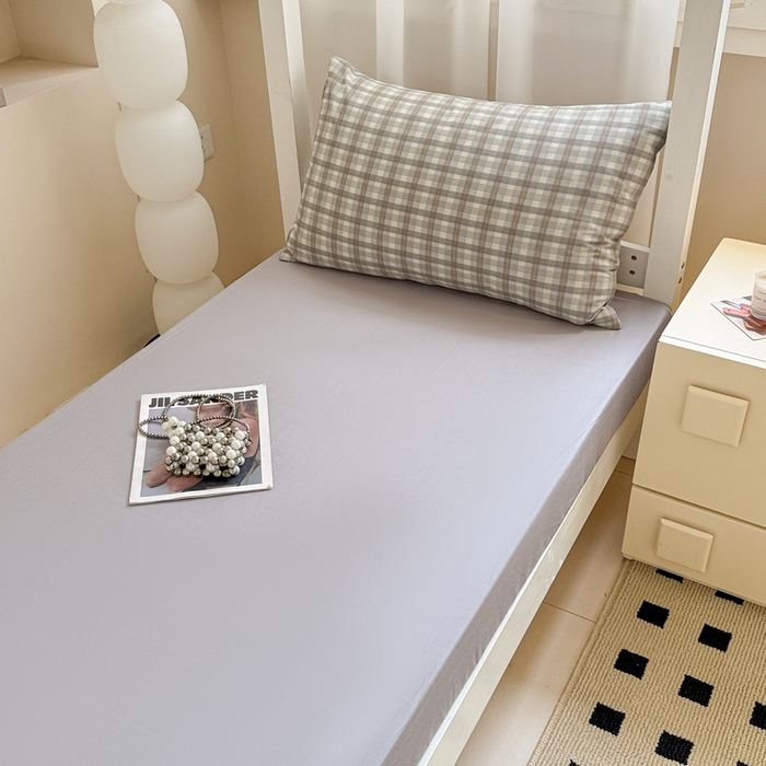 91家纺网 家纺一手货源 找家纺 呗旺鹿 2025新款12868全棉纯棉学生床三件套四件套 曼弗灰