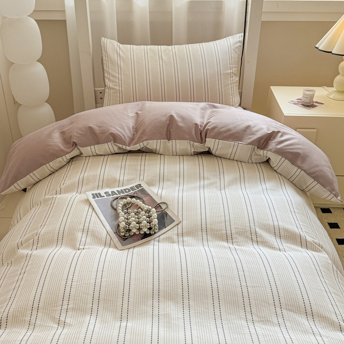 91家纺网 家纺一手货源 找家纺 呗旺鹿 2025新款12868全棉纯棉学生床三件套四件套 西塔茶