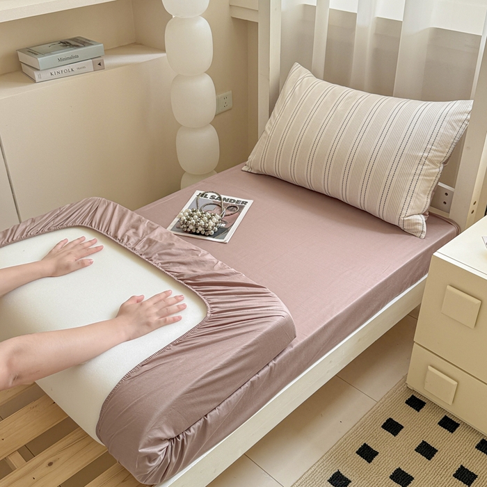 91家纺网 家纺一手货源 找家纺 呗旺鹿 2025新款12868全棉纯棉学生床三件套四件套 西塔茶