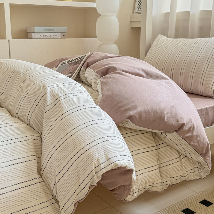 91家纺网 家纺一手货源 找家纺 呗旺鹿 2025新款12868全棉纯棉学生床三件套四件套 西塔茶