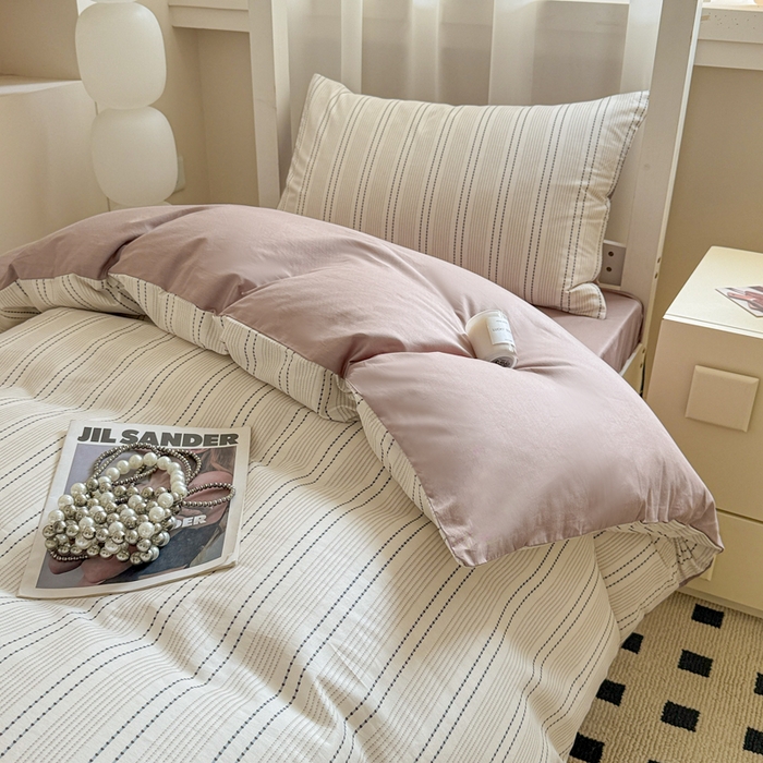 91家纺网 家纺一手货源 找家纺 呗旺鹿 2025新款12868全棉纯棉学生床三件套四件套 西塔茶