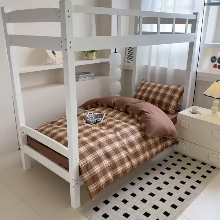 91家纺网 家纺一手货源 找家纺 呗旺鹿 2025新款12868全棉纯棉学生床三件套四件套 洛可可