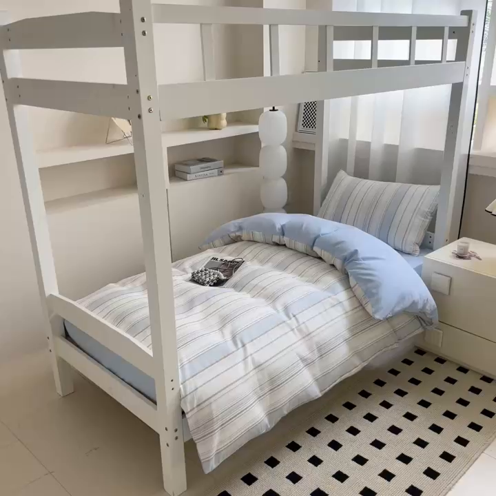 91家纺网 家纺一手货源 找家纺 呗旺鹿 2025新款12868全棉纯棉学生床三件套四件套 克洛伊