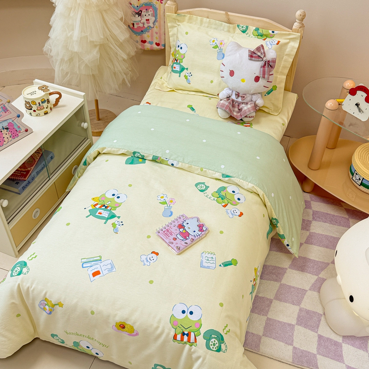 91家纺网 家纺一手货源 找家纺 简宜家居（朝初家纺） 2025新款三丽鸥花型幼儿园套件 可洛比