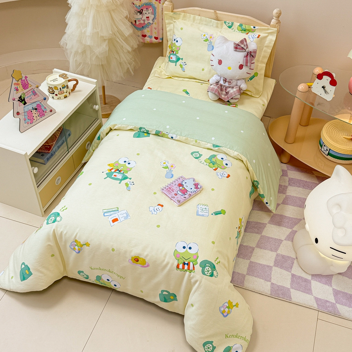 91家纺网 家纺一手货源 找家纺 简宜家居（朝初家纺） 2025新款三丽鸥花型幼儿园套件 可洛比