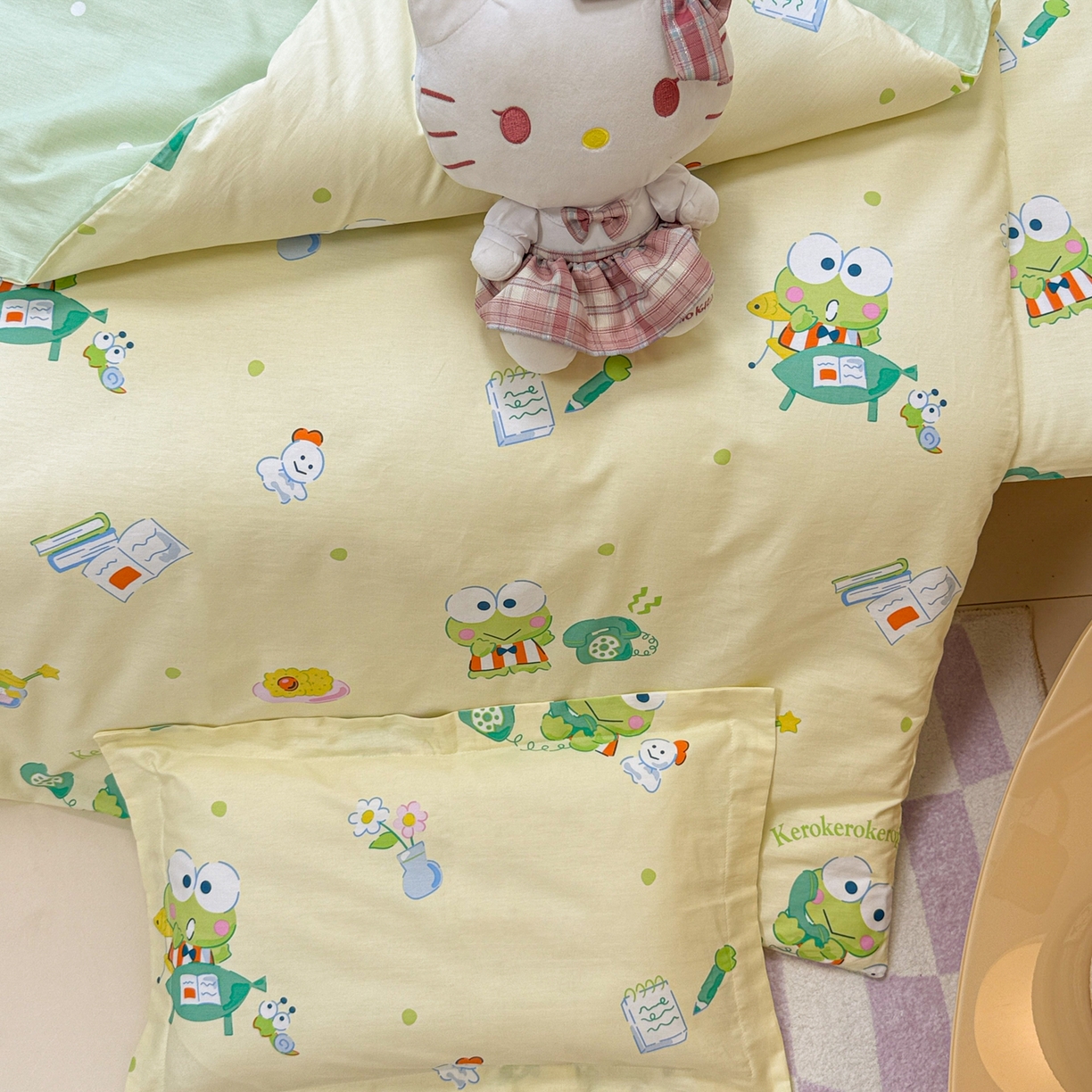 91家纺网 家纺一手货源 找家纺 简宜家居（朝初家纺） 2025新款三丽鸥花型幼儿园套件 可洛比