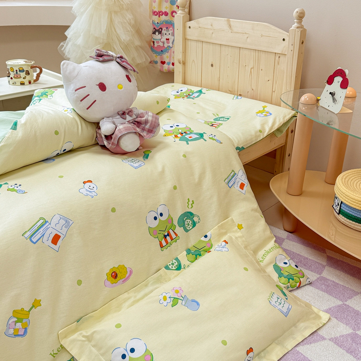 91家纺网 家纺一手货源 找家纺 简宜家居（朝初家纺） 2025新款三丽鸥花型幼儿园套件 可洛比