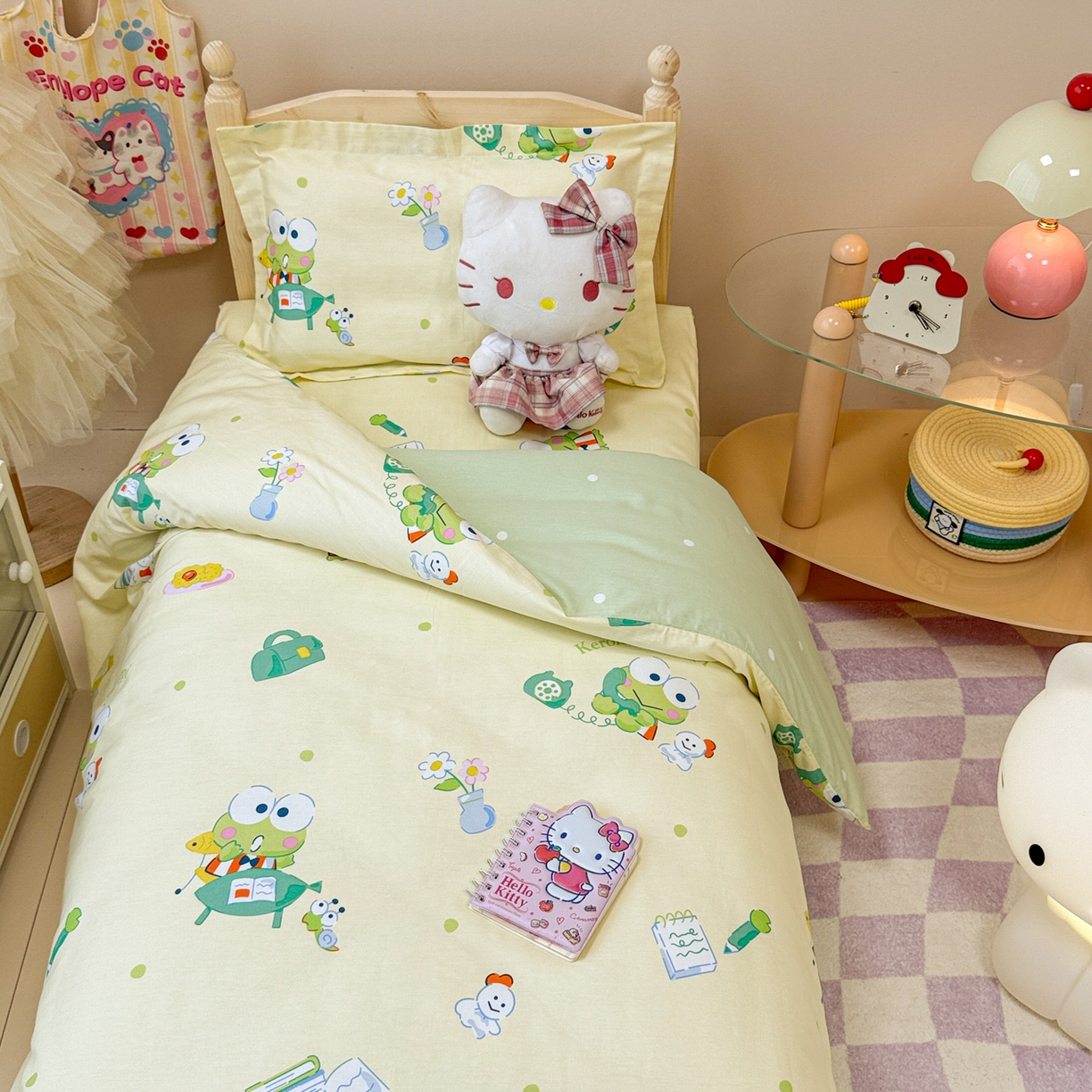 91家纺网 家纺一手货源 找家纺 简宜家居（朝初家纺） 2025新款三丽鸥花型幼儿园套件 可洛比