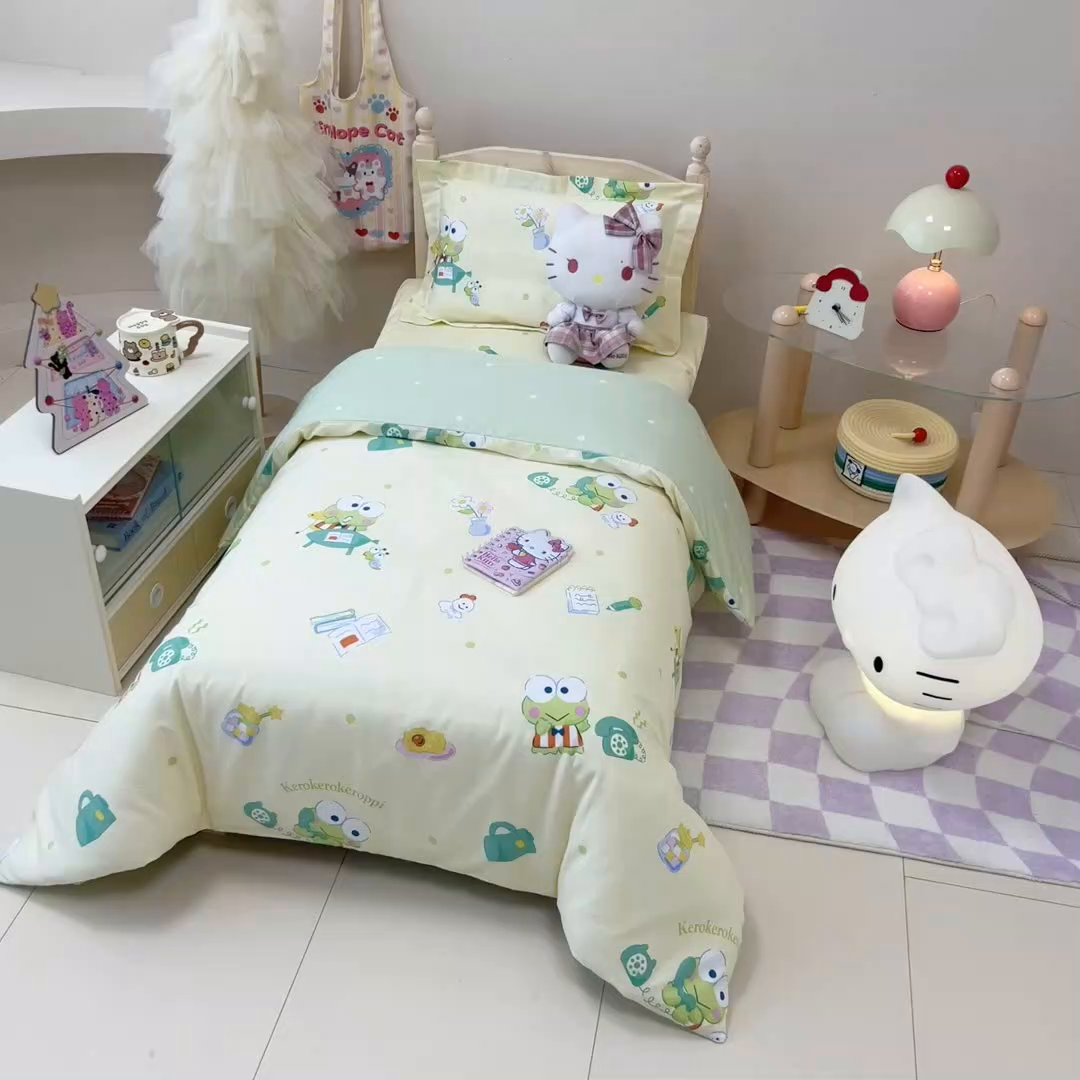 91家纺网 家纺一手货源 找家纺 简宜家居（朝初家纺） 2025新款三丽鸥花型幼儿园套件 可洛比