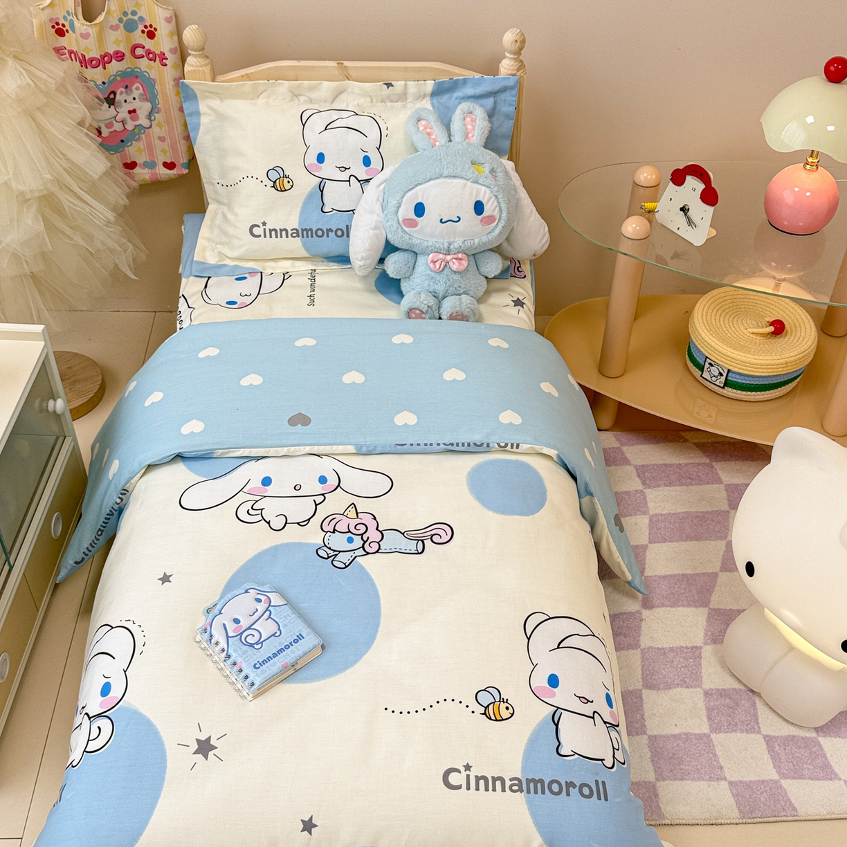 91家纺网 家纺一手货源 找家纺 简宜家居（朝初家纺） 2025新款三丽鸥花型幼儿园套件 玉桂狗