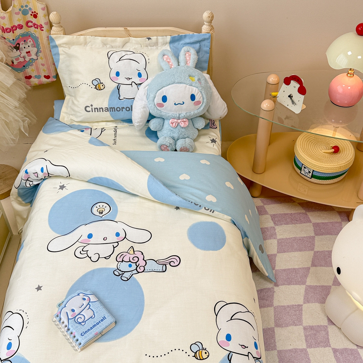 91家纺网 家纺一手货源 找家纺 简宜家居（朝初家纺） 2025新款三丽鸥花型幼儿园套件 玉桂狗